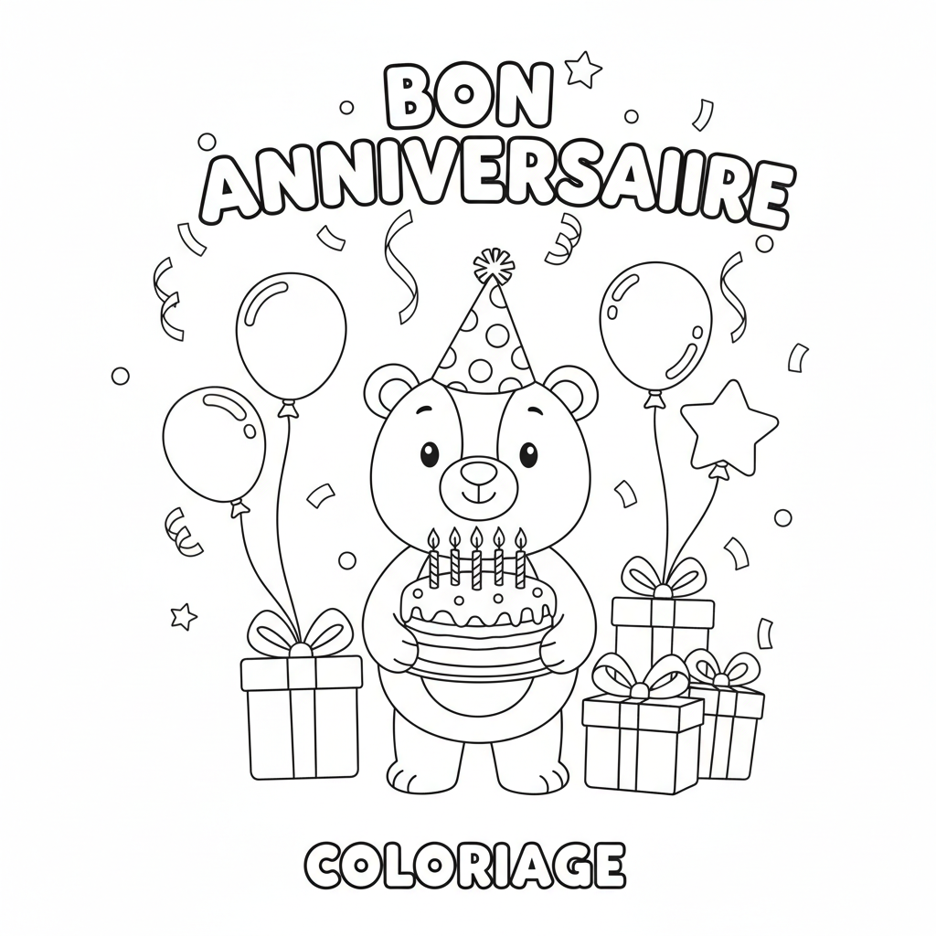 Coloriage coloriage bonne anniversaire 2