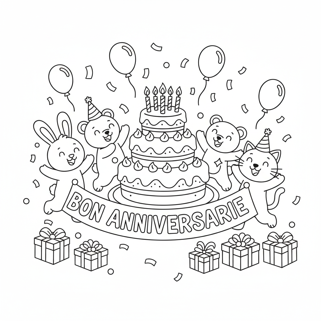 Coloriage coloriage bonne anniversaire 5