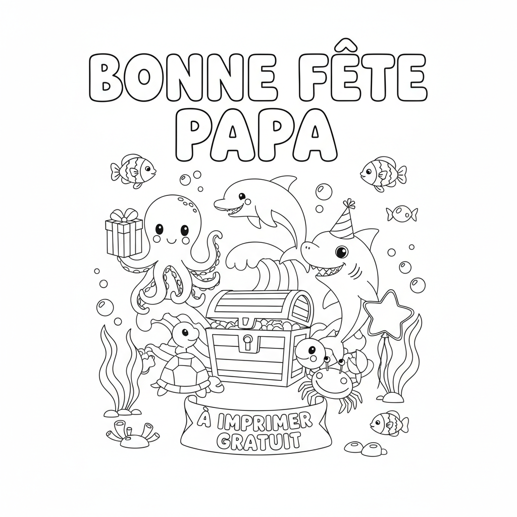 Coloriage coloriage bonne fête papa à imprimer gratuit 2