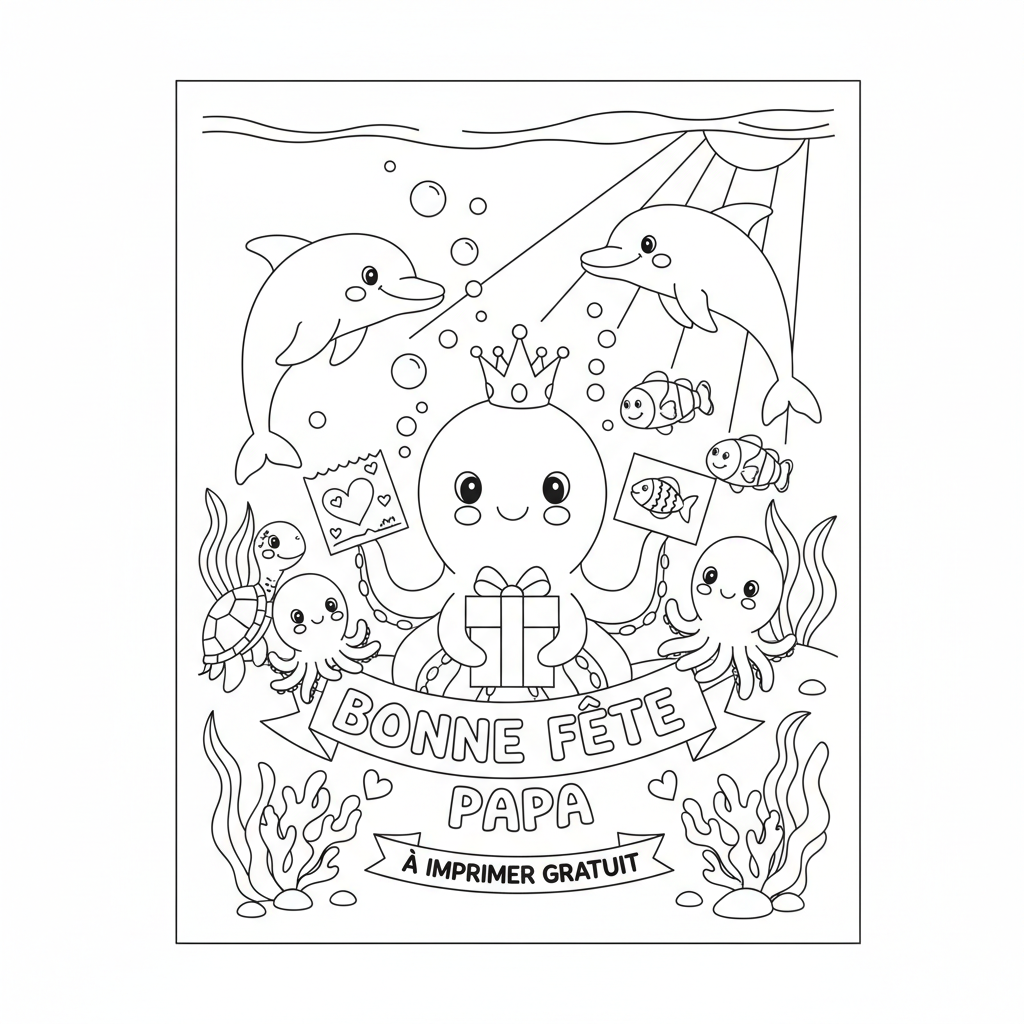 Coloriage coloriage bonne fête papa à imprimer gratuit 3
