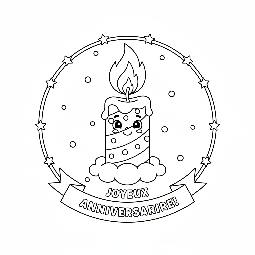 Coloriage Bougie à Imprimer Gratuitement pour Enfants