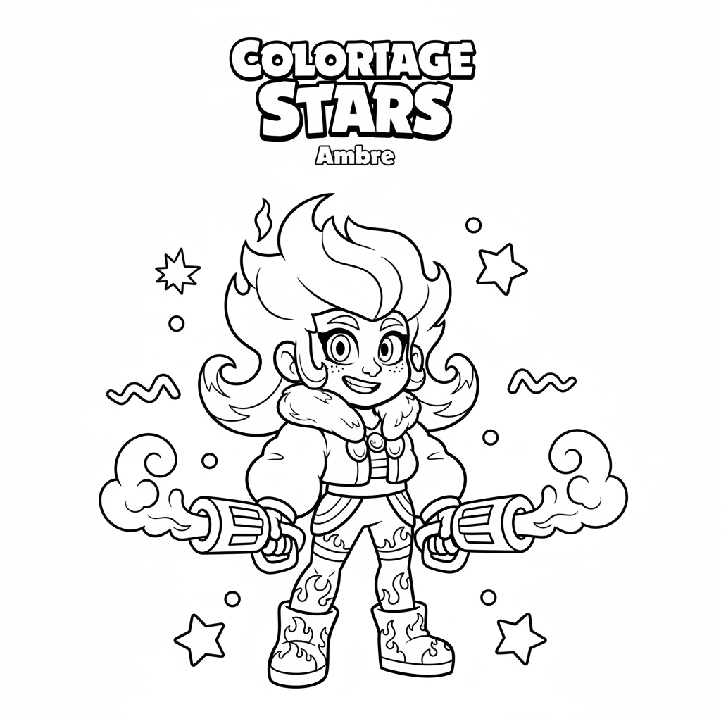 Coloriage coloriage brawl stars ambre skin 2