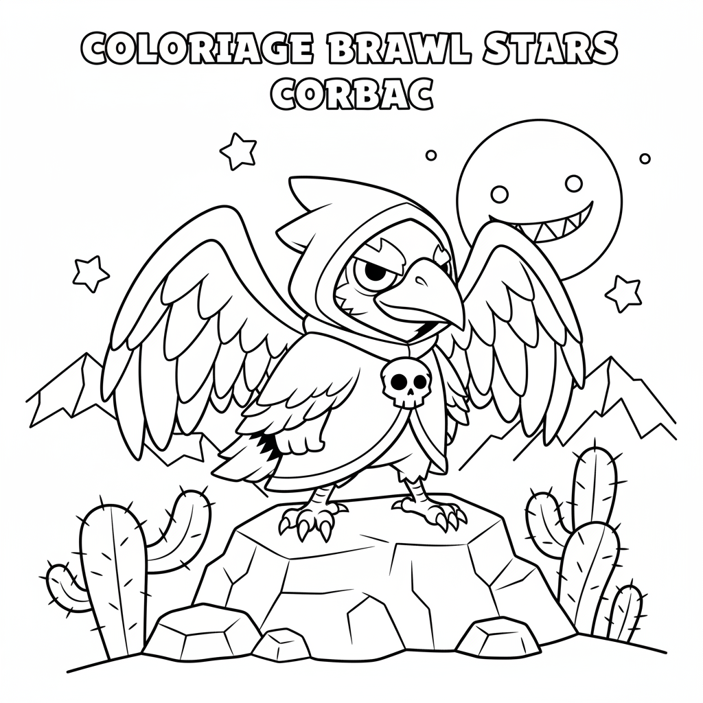 Coloriage coloriage brawl stars corbac 2