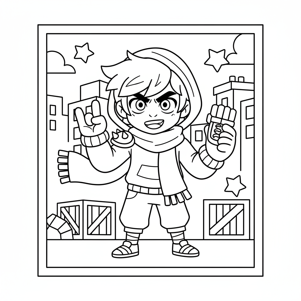 Coloriage coloriage brawl stars edgar skin 2