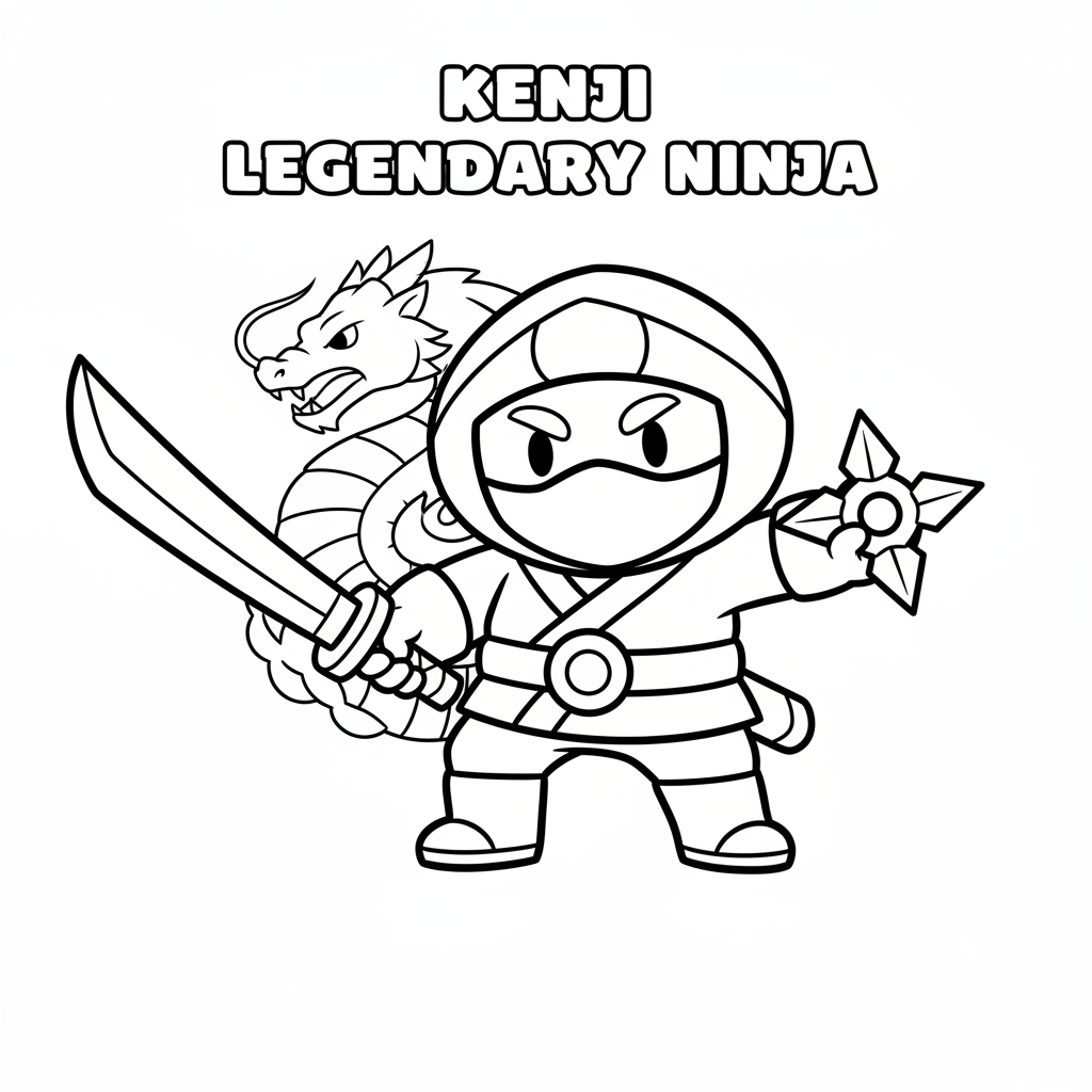 Coloriage Brawl Stars Légendaire Kenji à Imprimer Gratuit