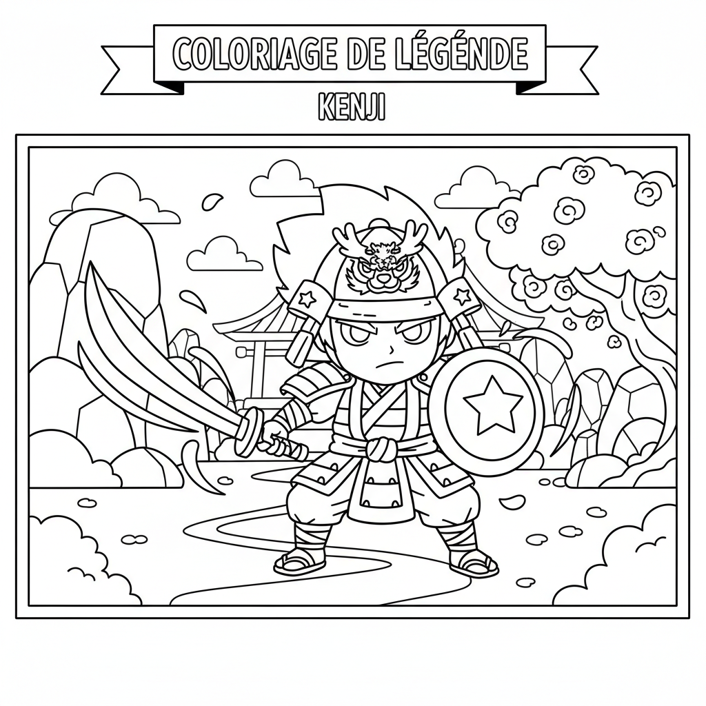 Coloriage coloriage brawl stars légendaire kenji 2
