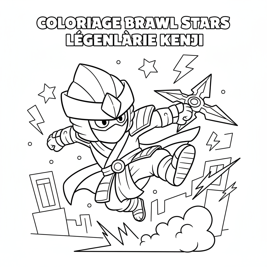 Coloriage coloriage brawl stars légendaire kenji 5