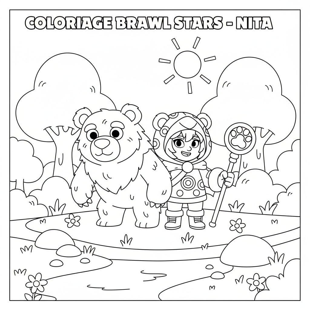Coloriage coloriage brawl stars nita 3