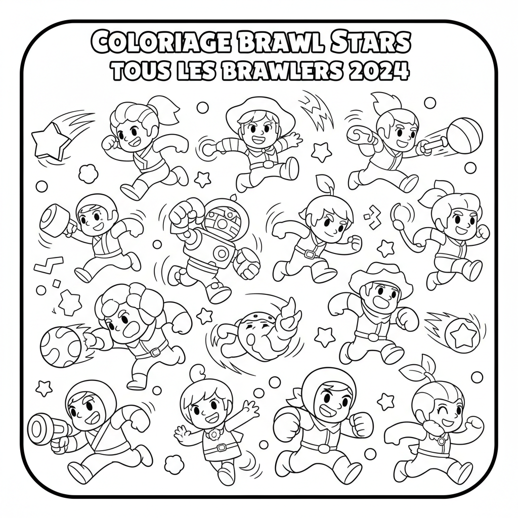 Coloriage coloriage brawl stars tous les brawlers 2024 5