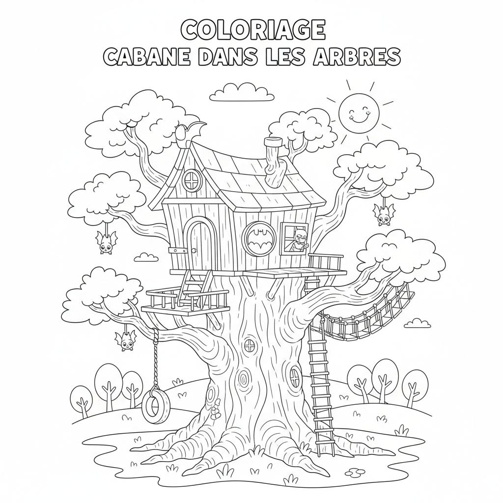 Coloriage coloriage cabane dans les arbres 2