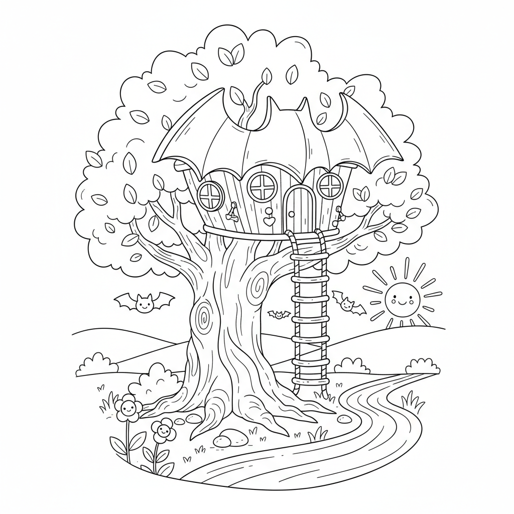 Coloriage coloriage cabane dans les arbres 3