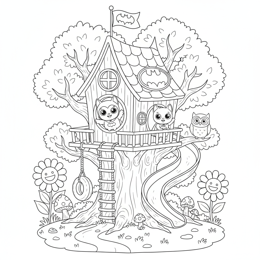 Coloriage coloriage cabane dans les arbres 4