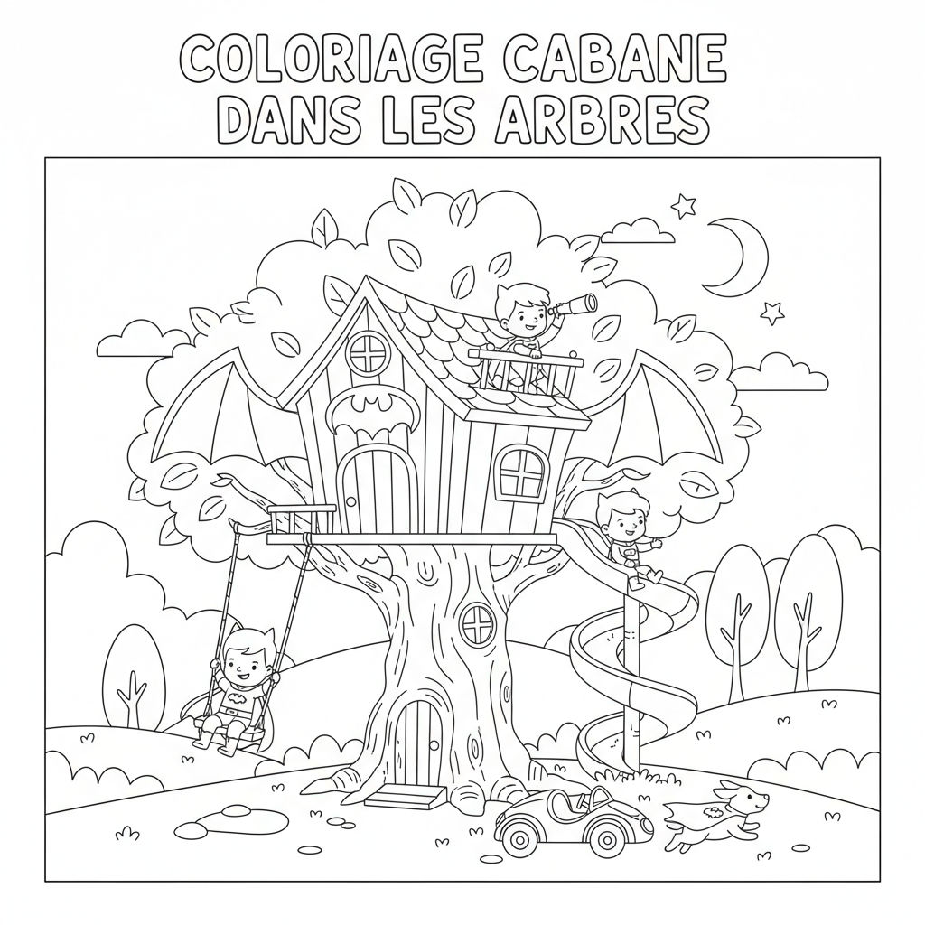 Coloriage coloriage cabane dans les arbres 5