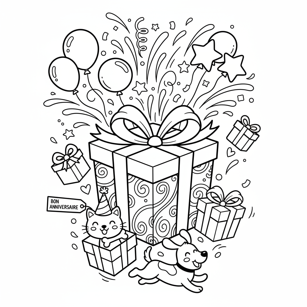 Coloriage coloriage cadeau à imprimer 5