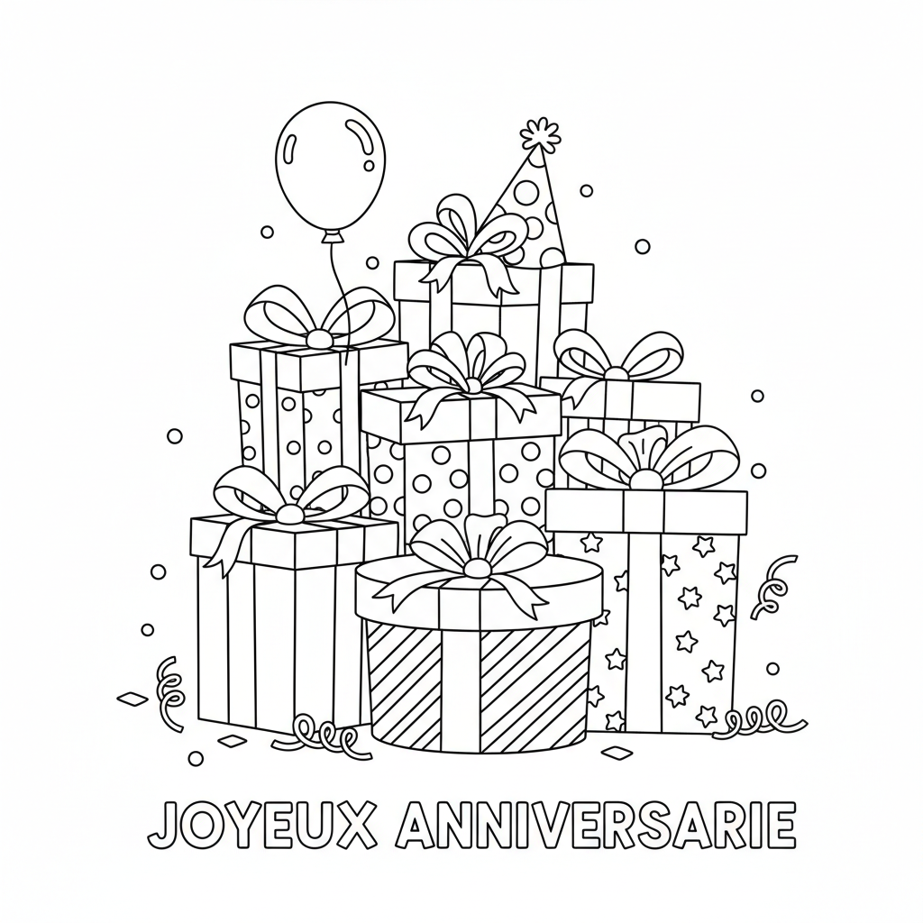 Coloriage coloriage cadeaux 2