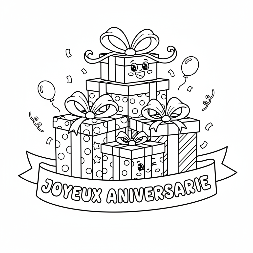 Coloriage coloriage cadeaux 4