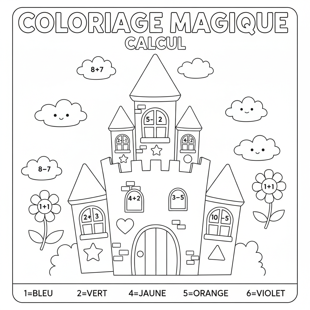 Coloriage coloriage calcul 2