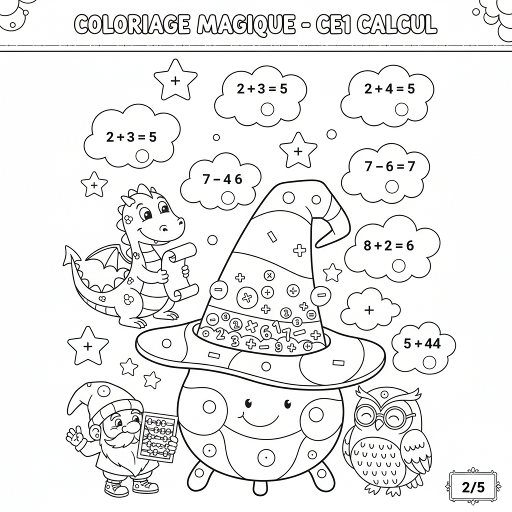Coloriage coloriage calcul ce1 2