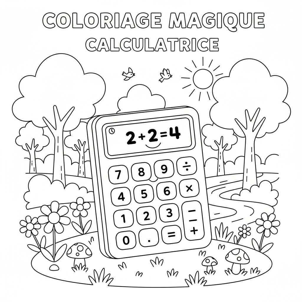 Coloriage coloriage calculatrice 3