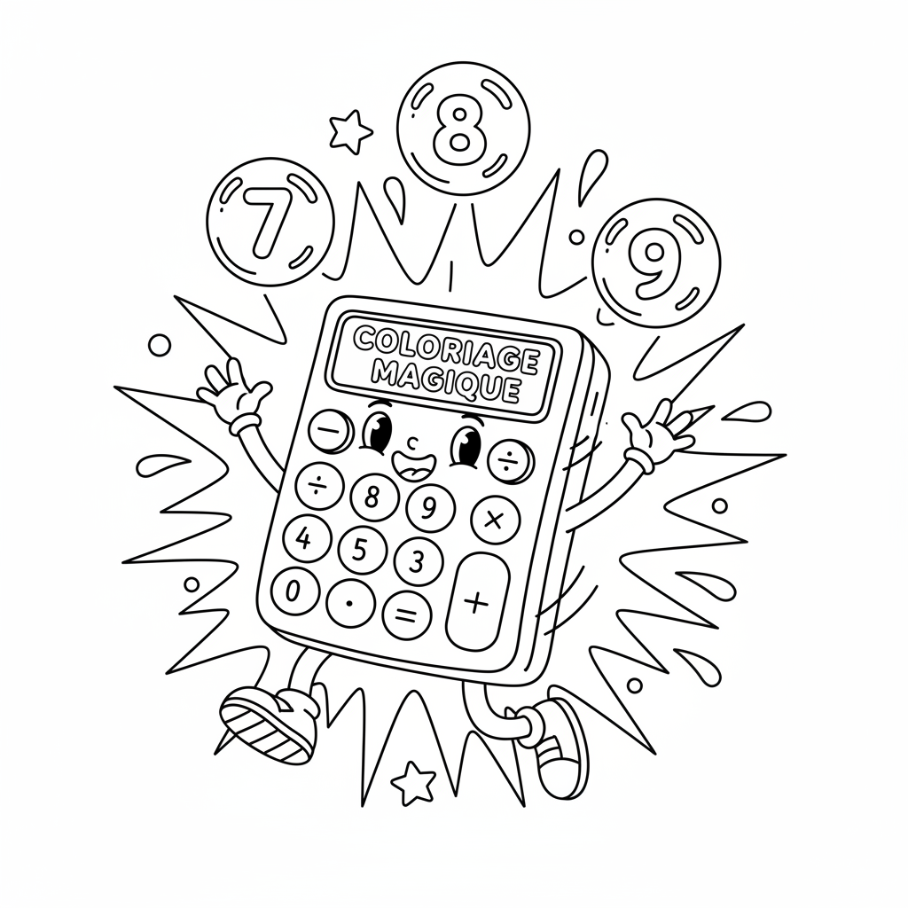 Coloriage coloriage calculatrice 5