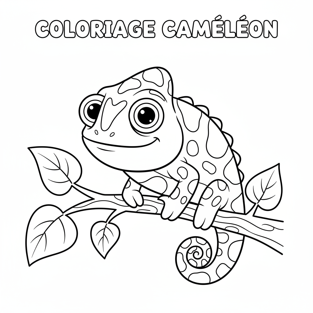 Coloriage Caméléon Gratuit à Imprimer pour Enfants