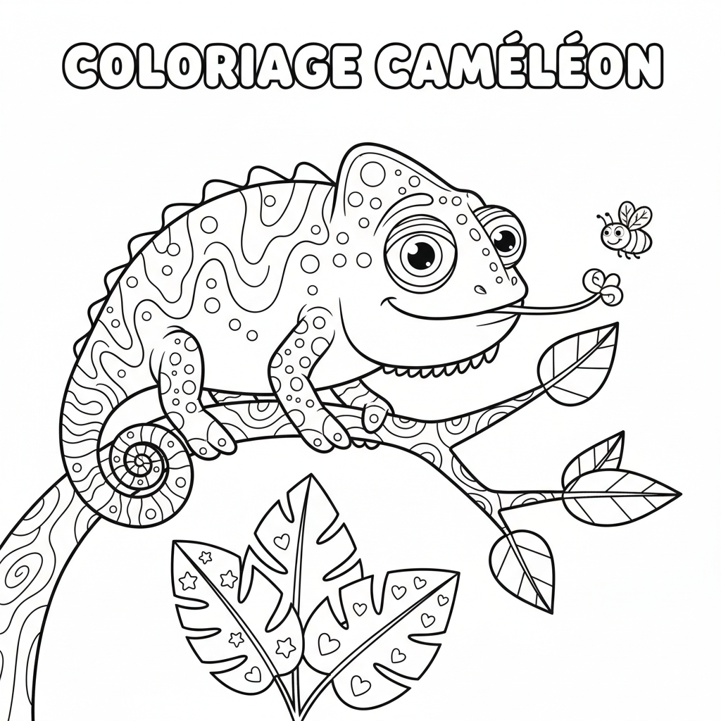 Coloriage coloriage caméléon 2