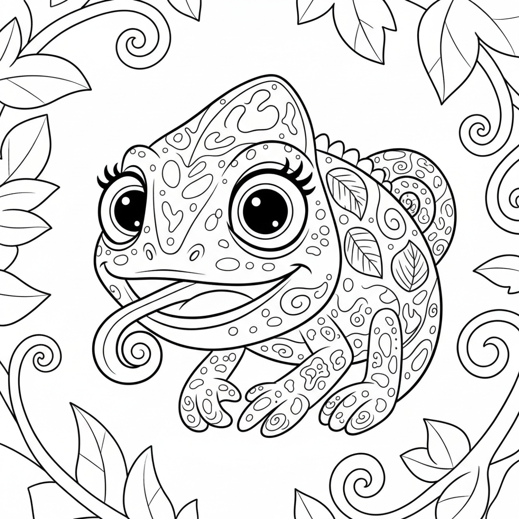 Coloriage coloriage caméléon 4