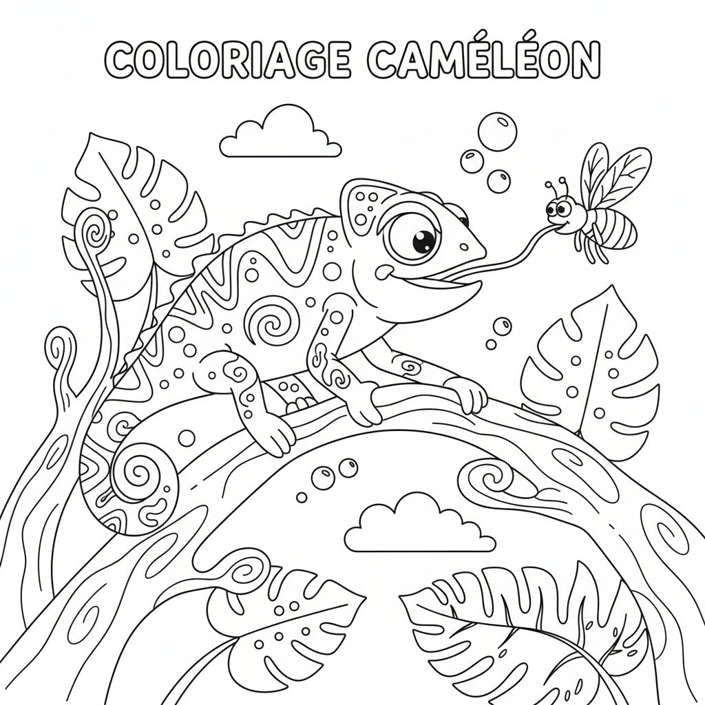 Coloriage coloriage caméléon 5
