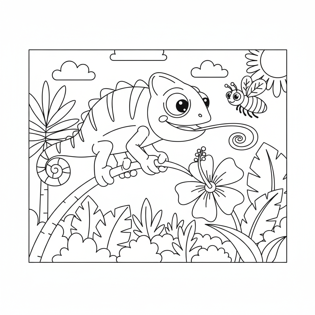 Coloriage coloriage cameleon 5