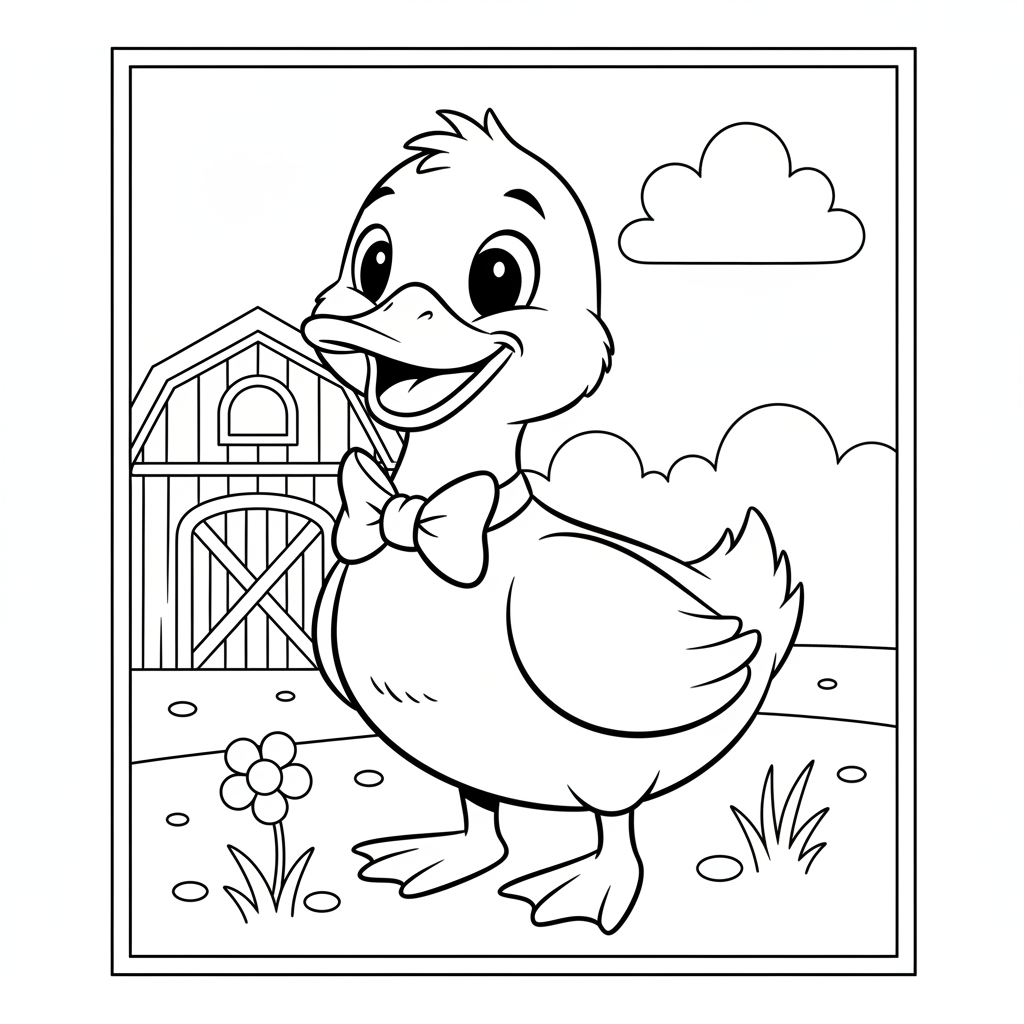 Coloriage Canard Gratuit à Imprimer pour Enfants