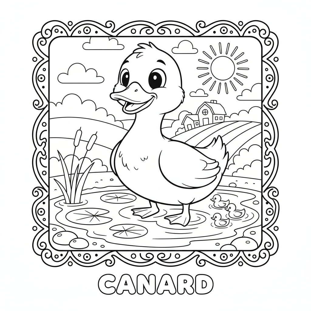 Coloriage coloriage canard 3