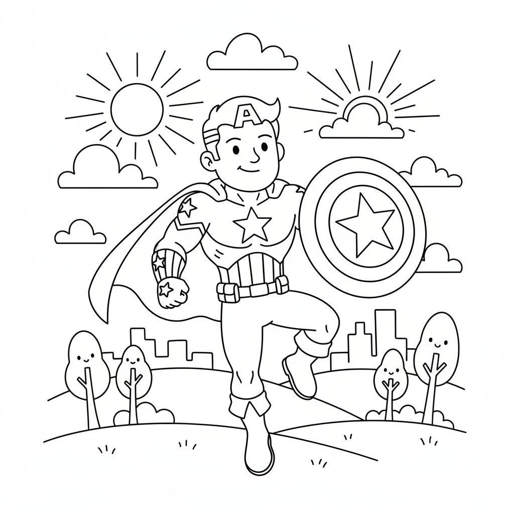 Coloriage coloriage capitaine america 3