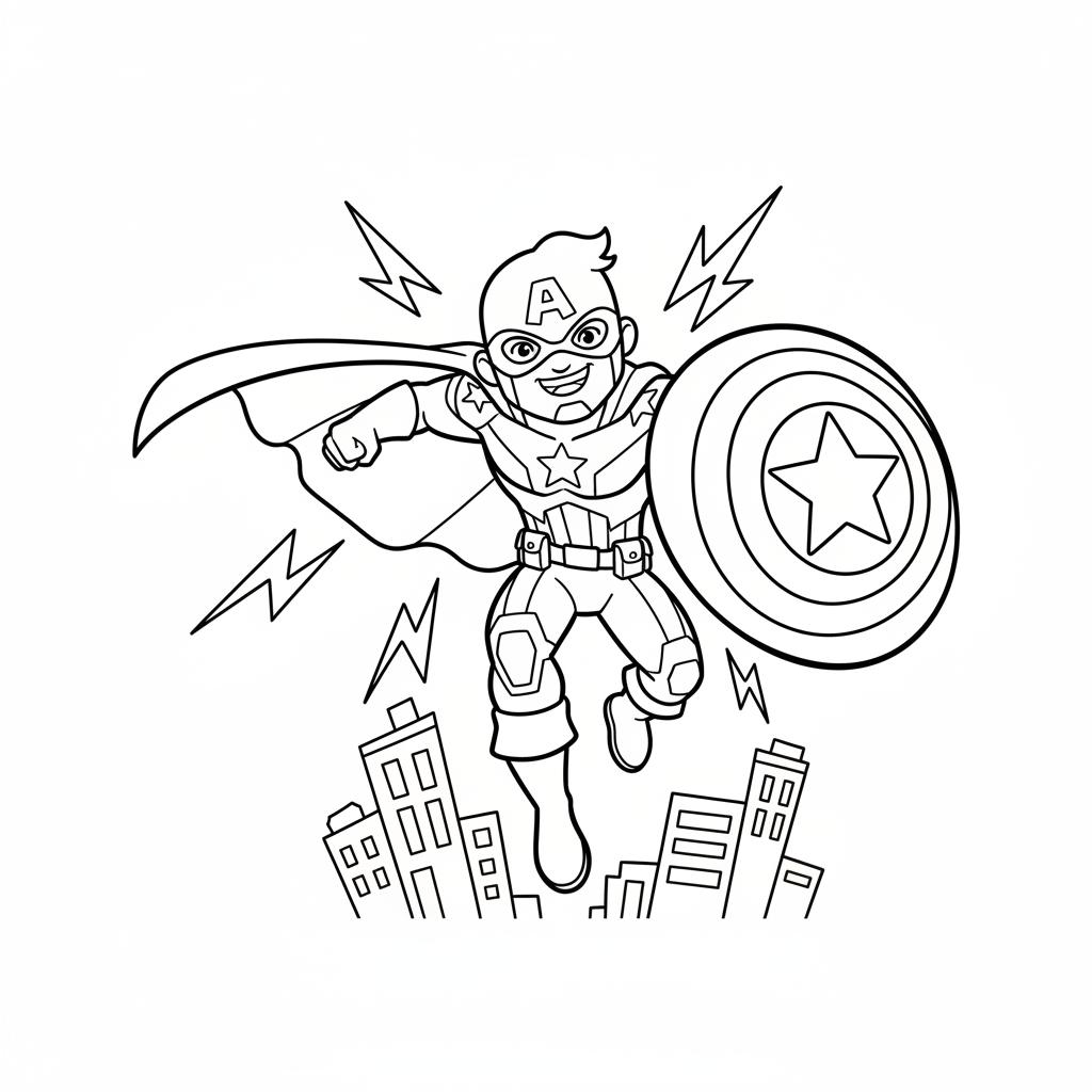 Coloriage coloriage capitaine america 5