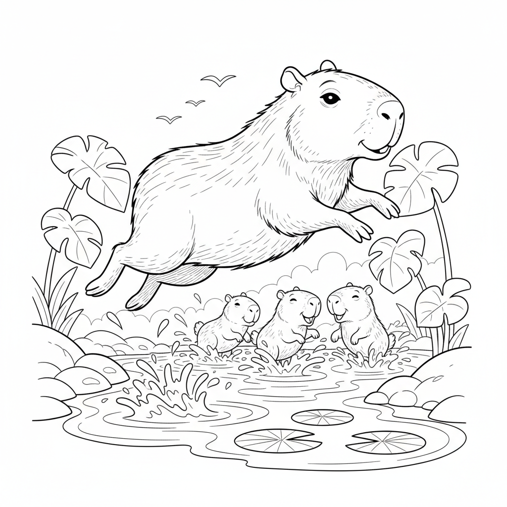 Coloriage coloriage capybara 5