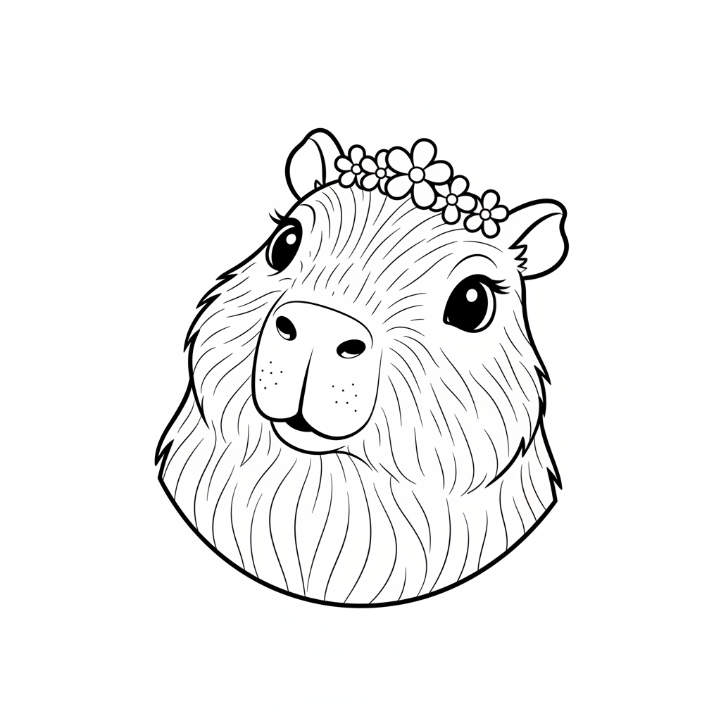 Coloriage coloriage capybara cute 4