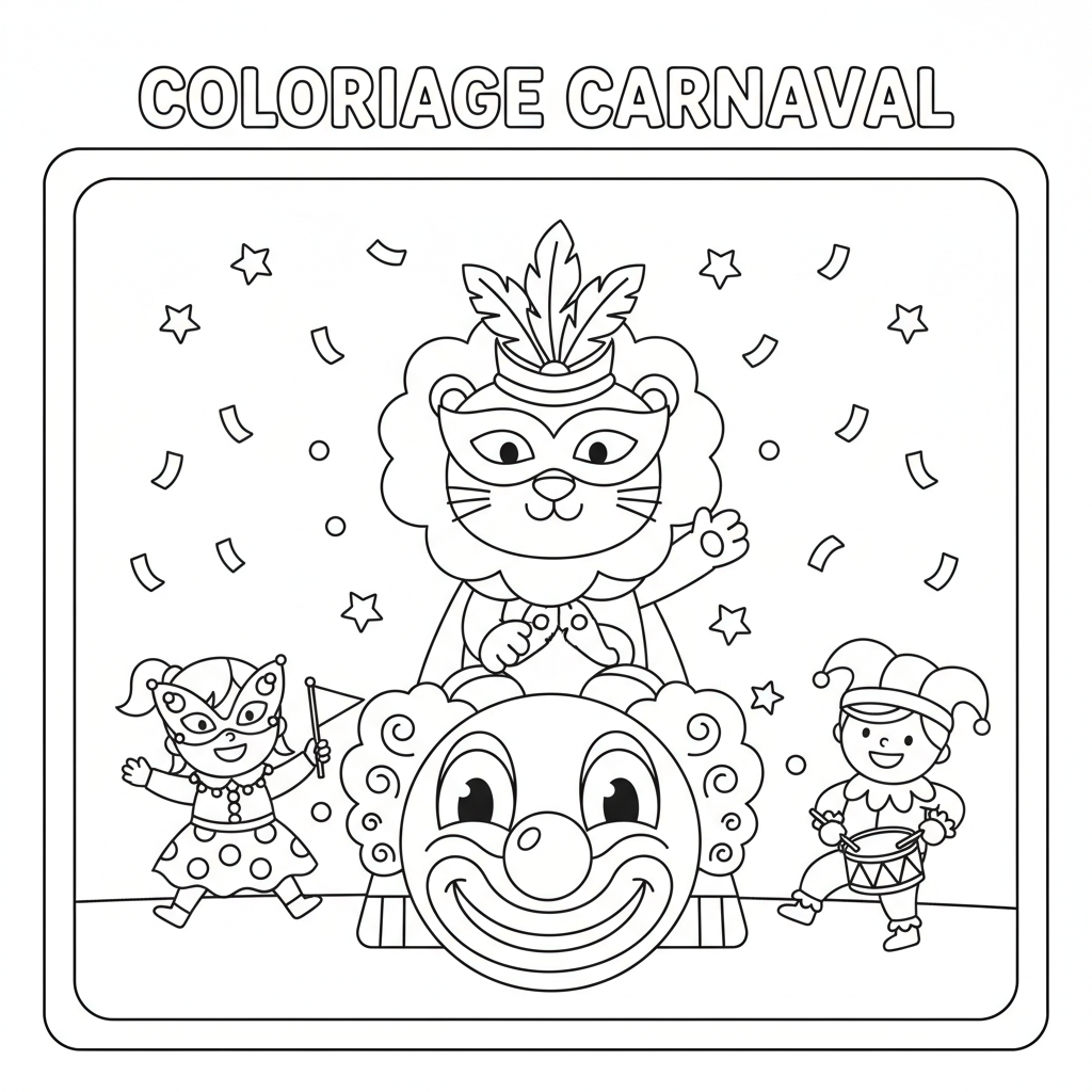 Dessins de Coloriage Carnaval à Imprimer Gratuitement