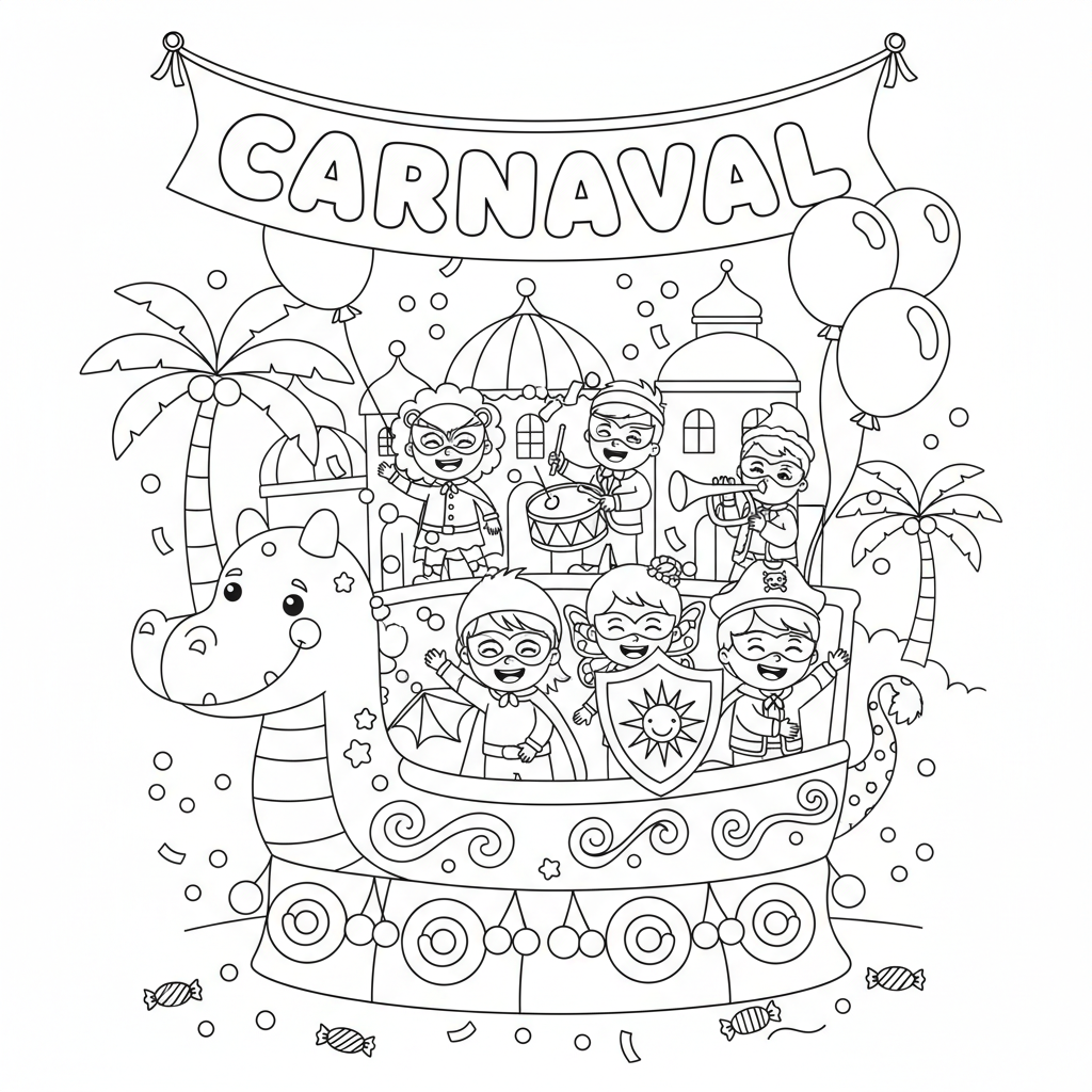 Coloriage coloriage carnaval à imprimer 2