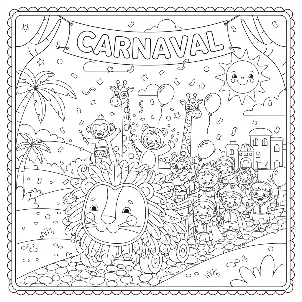 Coloriage coloriage carnaval à imprimer 3
