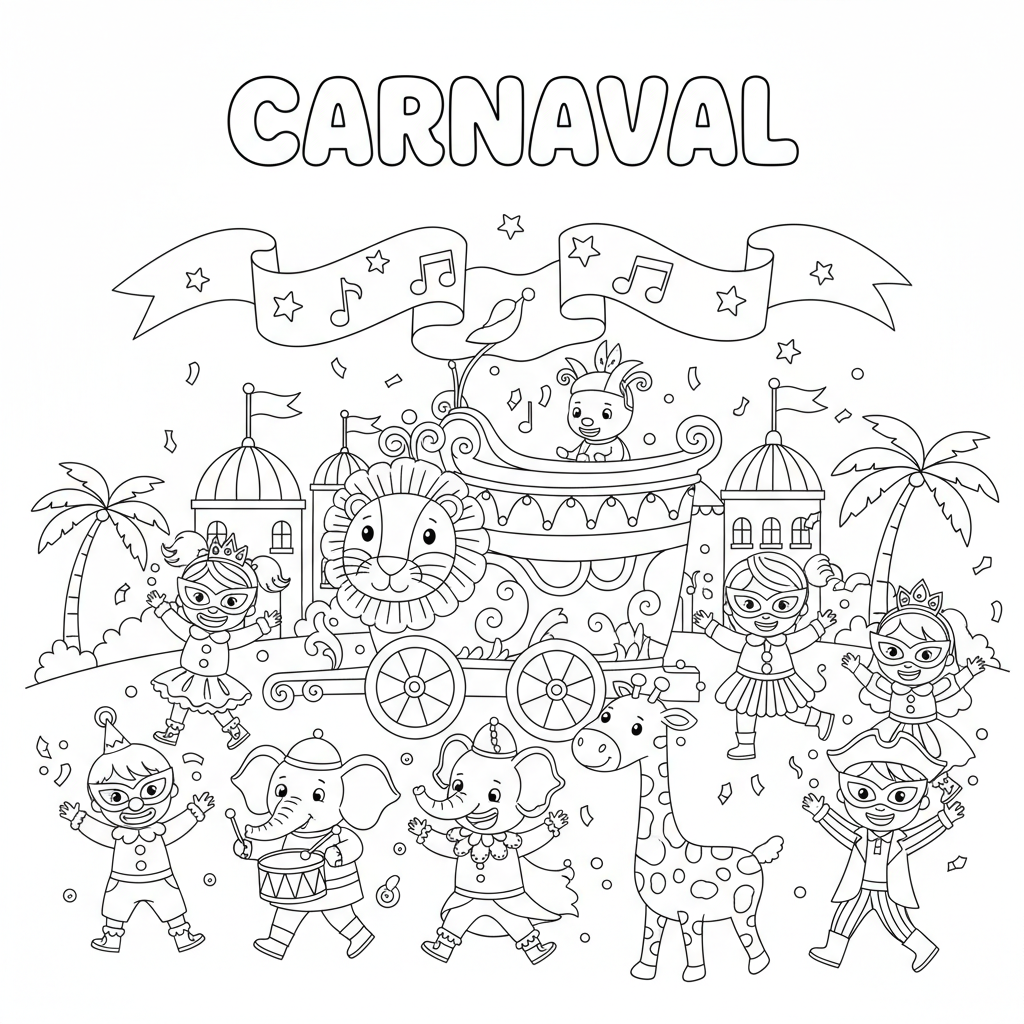 Coloriage coloriage carnaval imprimer 2