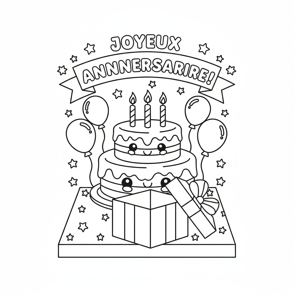 Coloriage Carte Anniversaire Gratuit à Imprimer