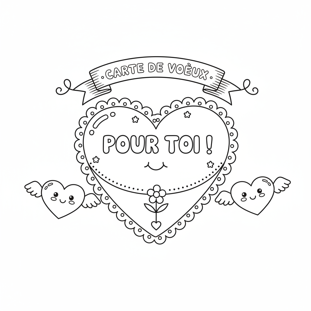 Coloriage Carte De Voeux à Imprimer Gratuitement