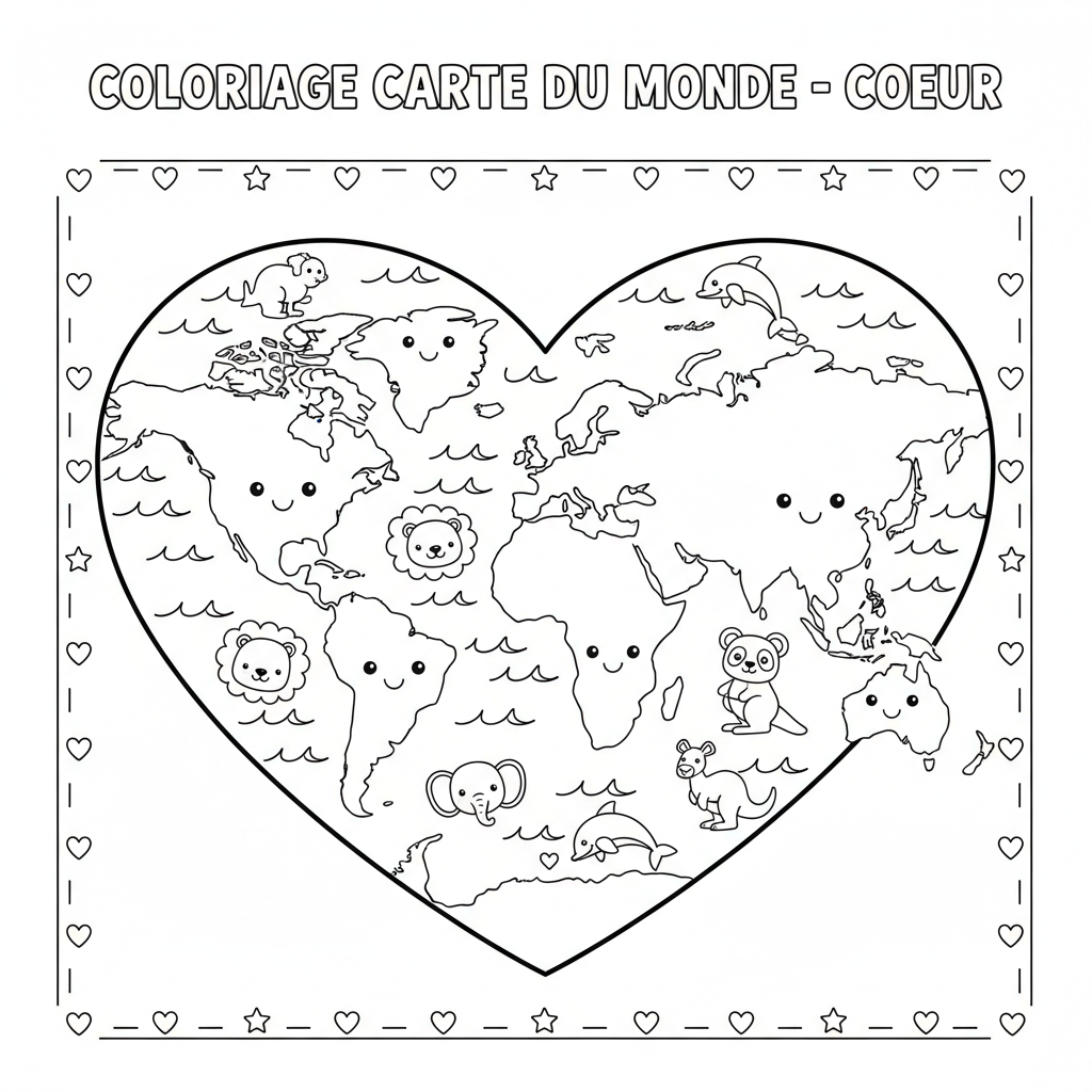 Coloriage Carte Du Monde à Imprimer Gratuitement