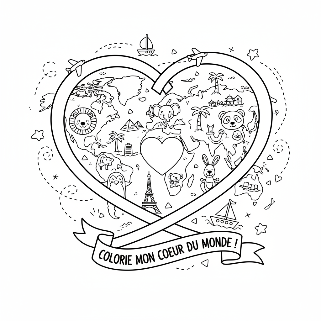 Coloriage coloriage carte du monde 5