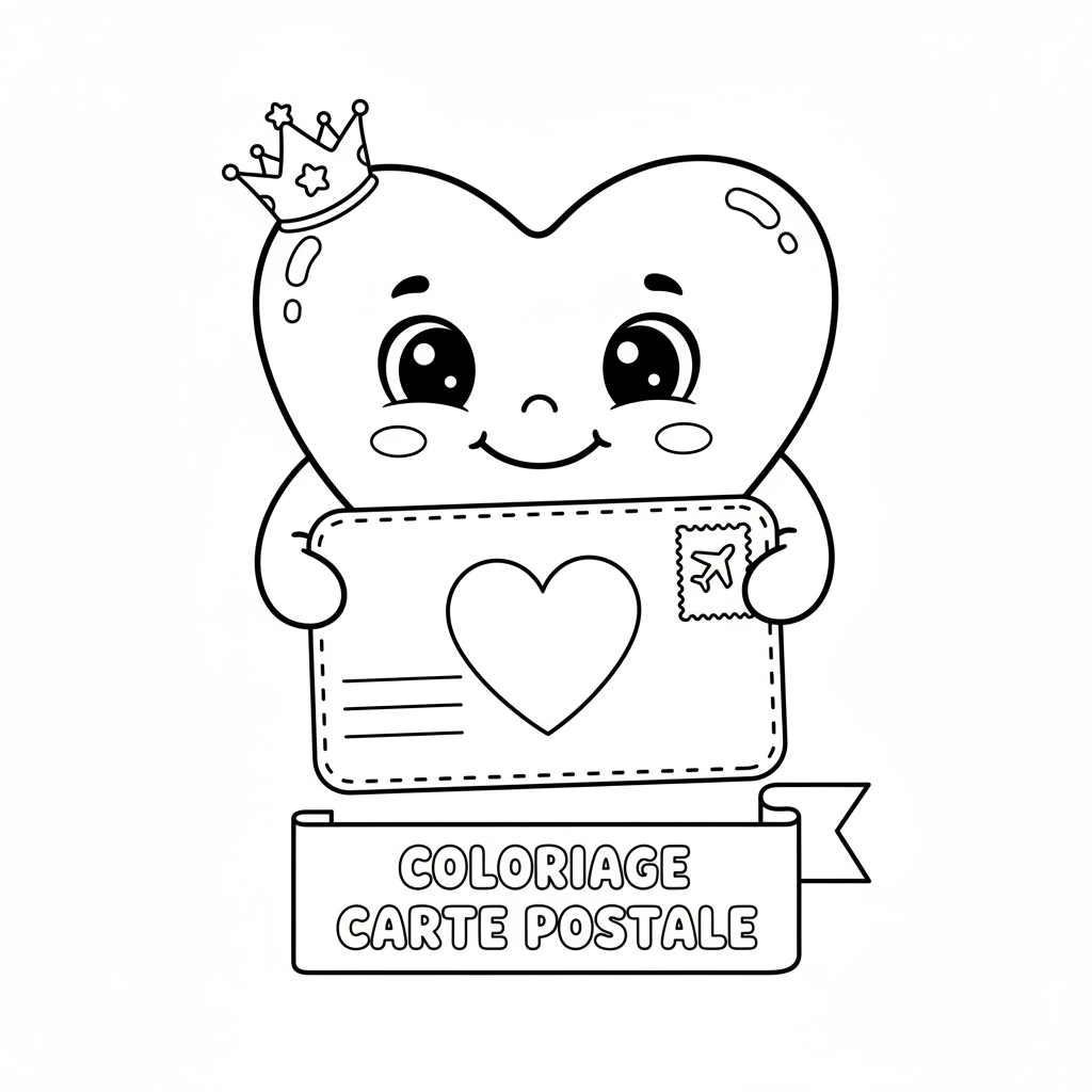 Coloriage coloriage carte postale 4