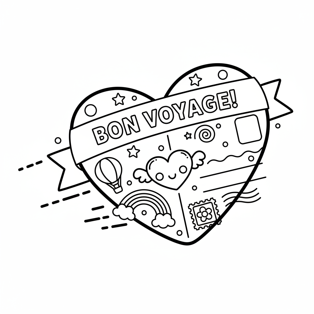 Coloriage coloriage carte postale 5