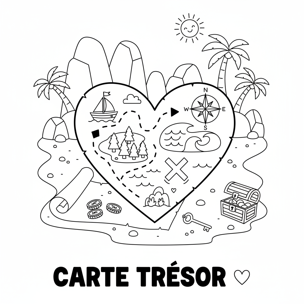 Coloriage coloriage carte tresor 3