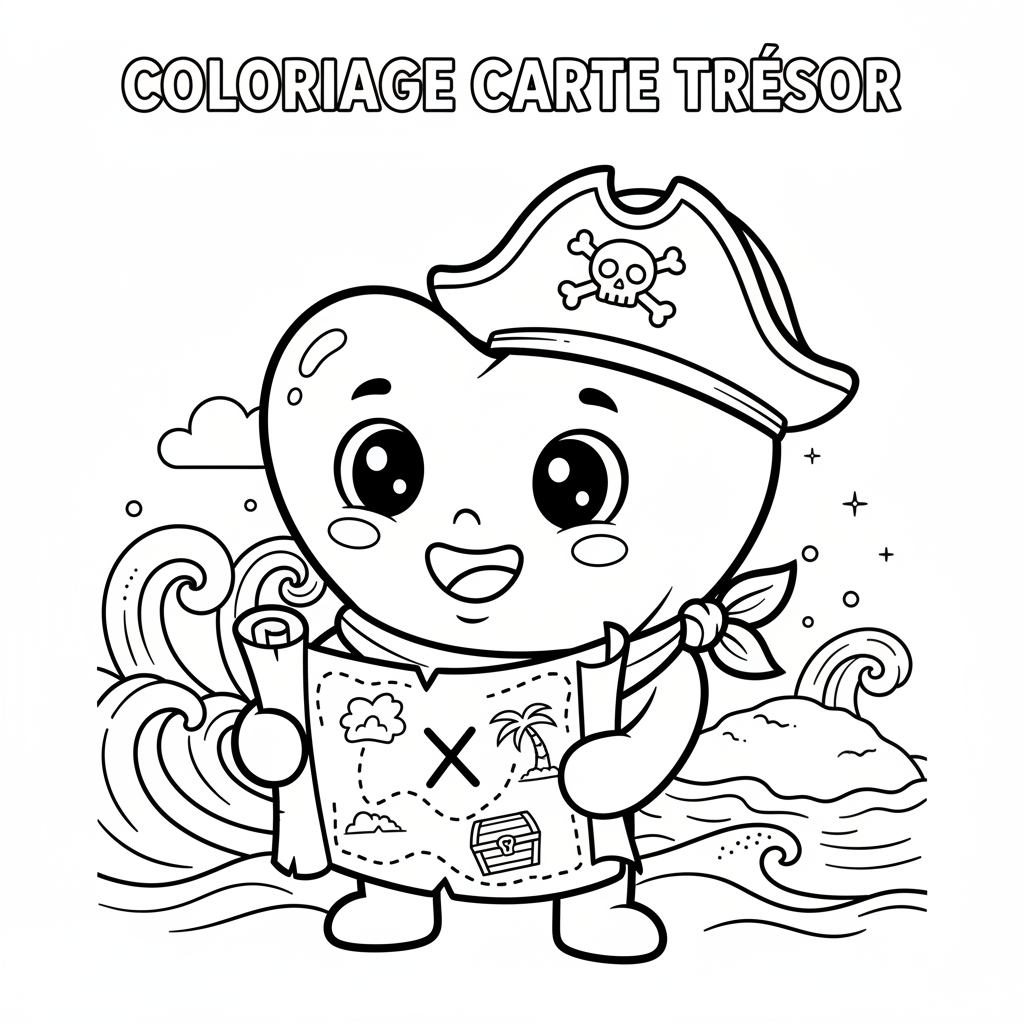 Coloriage coloriage carte tresor 4