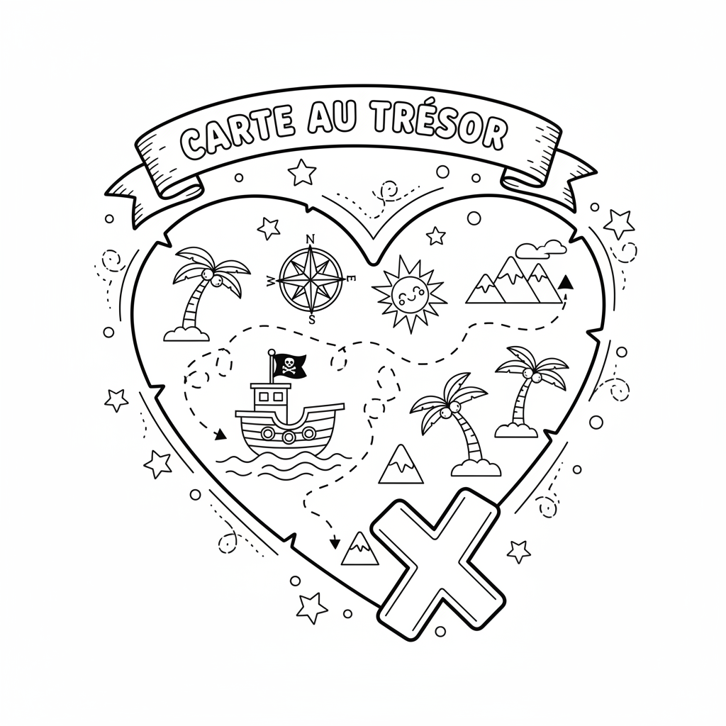 Coloriage coloriage carte tresor 5