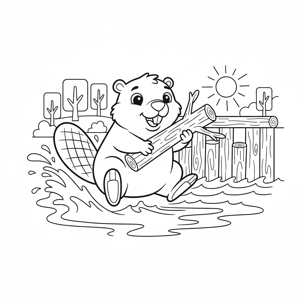 Coloriage coloriage castor 5