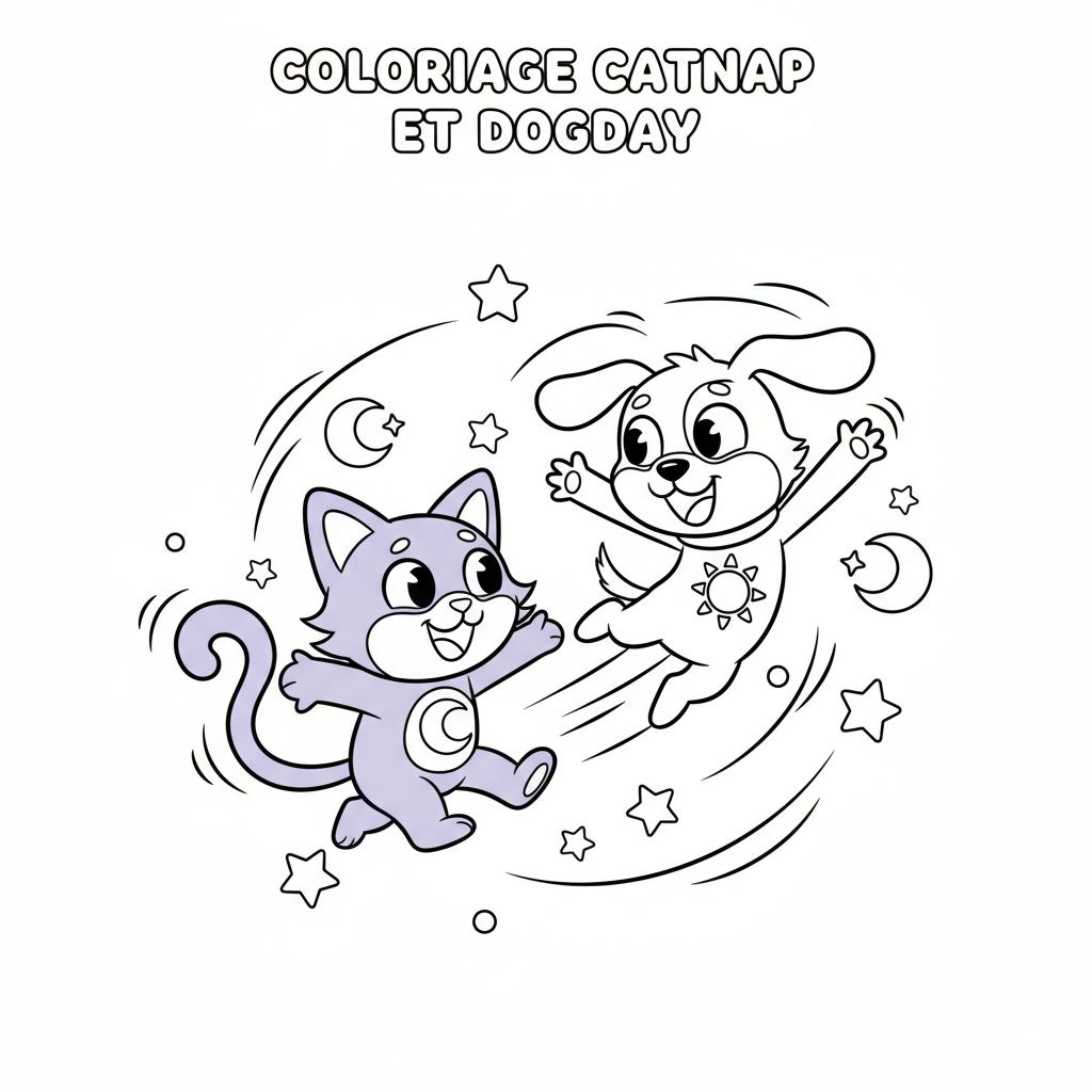 Coloriage coloriage catnap et dogday 5